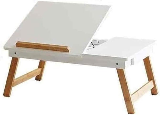 Solid Wood Computer Desk, Student Dormitory Laptop Bed Folding Lazy Reading Rack