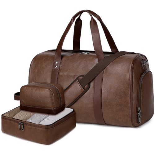 Wogarl Faux Leather Weekender Bag for Travel