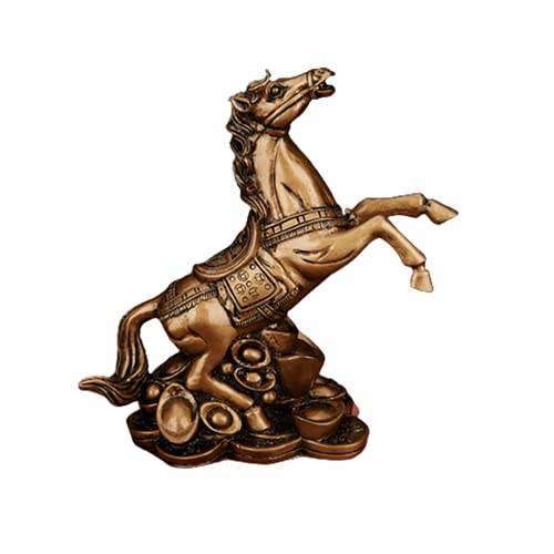 Estatua Decorativa Caballo Feng Shui en Resina Bronce miniatura 1