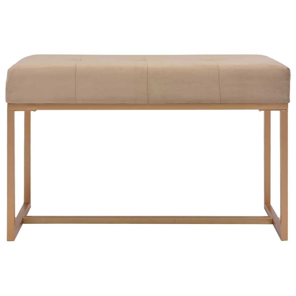 vidaXL Banc Tabouret Siège Banquette Pouf Bout de Lit Bout de Canapé Chambre à Coucher Salon Salle de Séjour Intérieure Maison 80 cm Beige Velours