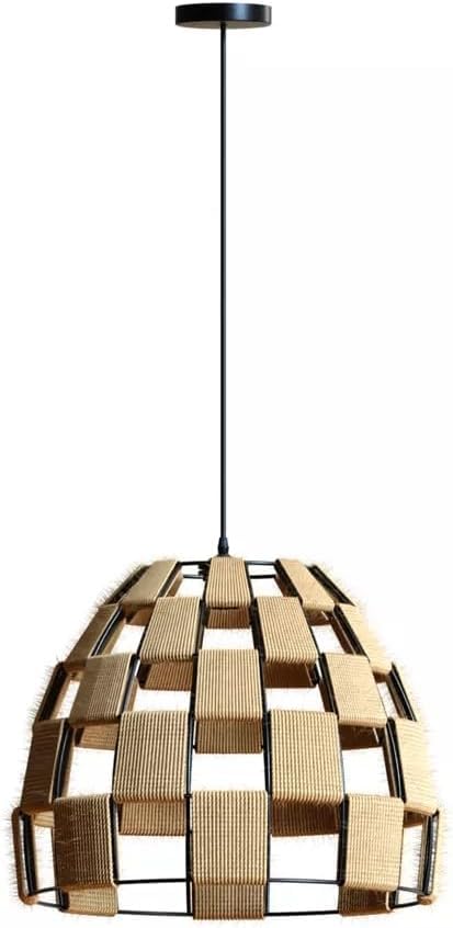 DIY Hemp Rope Pendant Light - Modern Black Hemp Ceiling Light with 1m Adjustable Cable, Perfect for Bars, Cafes, and Restaurants, Restaurant Lighting, Industrial Aesthetic, Edison Bulb Lighting