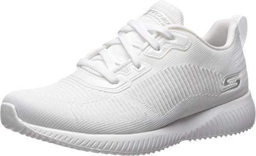 Skechers Bobs Squad Tough Talk, Zapatillas Mujer, White Engineered Knit, 39.5 EU