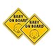 Bébé à Bord Signe Magnétique Panneaux, 2pcs Autocollant Avertissement de Sécurité bébé à Bord pour Voiture, Amovible, Étanche, Réfléchissant la Nuit (12.5cm)