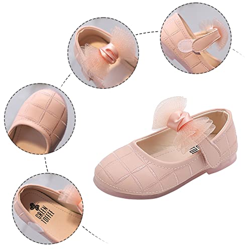 Girl's Bow Mary Jane Dress Shoes Flower Girl Shoes Ballet Flat𝐬 for Part𝐲 Wedding School Dress Sandals Toddler Girls3