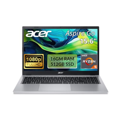 Image of Acer Aspire Go 15in Laptop AG15-21PT-R641 Ryzen 5 7520U 16GB RAM 512GB SSD | 15.6in FHD touchscreen, WiFi 6, HDMI port, webcam, Windows 11 Home, backlit keyboard, long battery life design