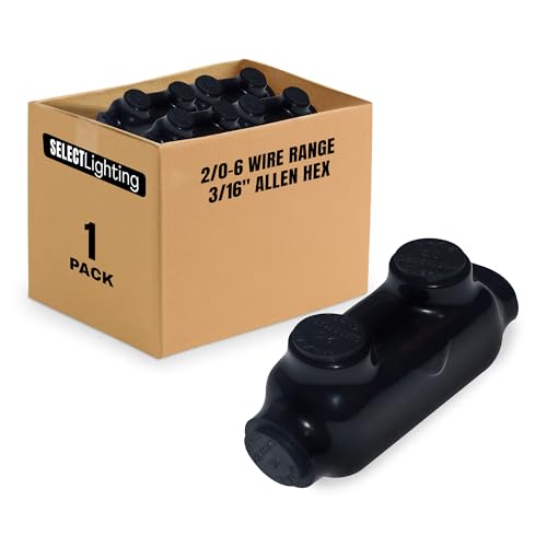 Conector de empalme aislado 2/0-6 Select SEL-IC1L-2/0 de aluminio negro con Allen de 3/16