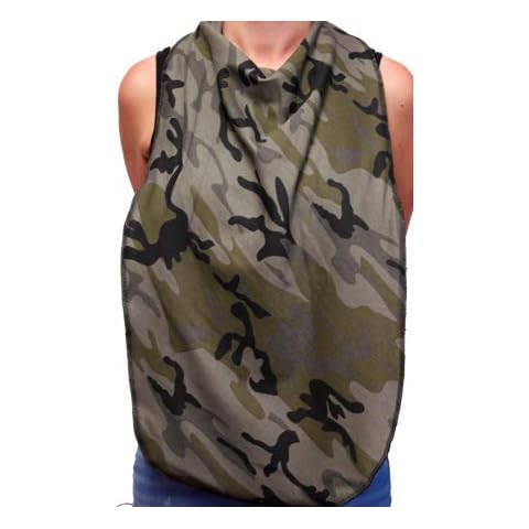 Adult Bandana Bib/Clothing Protector - Long Length Feeding Bib (Woodland Camo) Cover