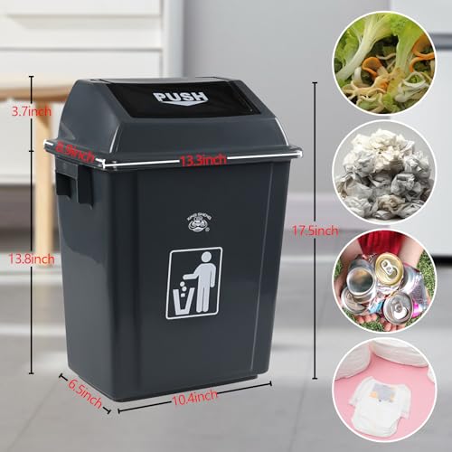 Set de 4 canecas de basura de 6 galones con tapa basculante miniatura 2