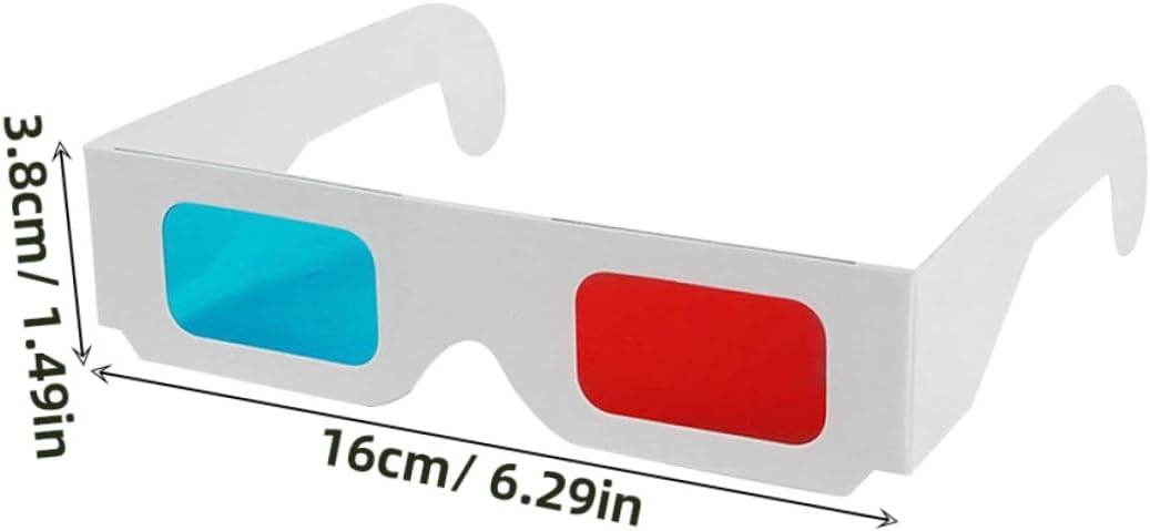 70pcs Red Blue Anaglyph Cardboard 3D Glasses for Movies and Projectors, Lightweight Paper Frame Eyewear for Home Theater and Party Use
