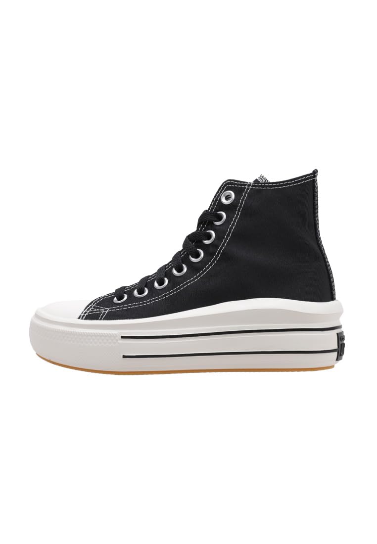 Converse Chuck Taylor all Star Move Scarpe Donna Modello Platform A12585C, Sneakers Mid in Tela di Colore Nero (Nero, Sistema Taglie Calzature EU, Adulto, Numero, Media, 38)
