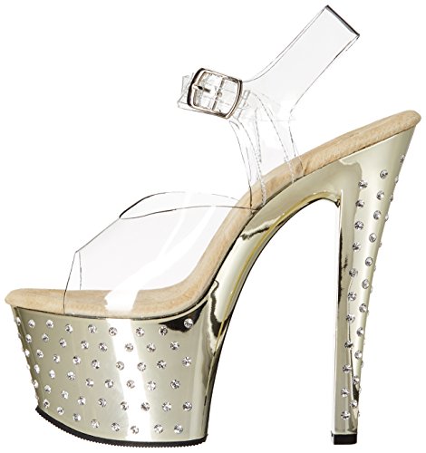 Pleaser - Stardust 708, Sandali Donna, (Clr/Gold