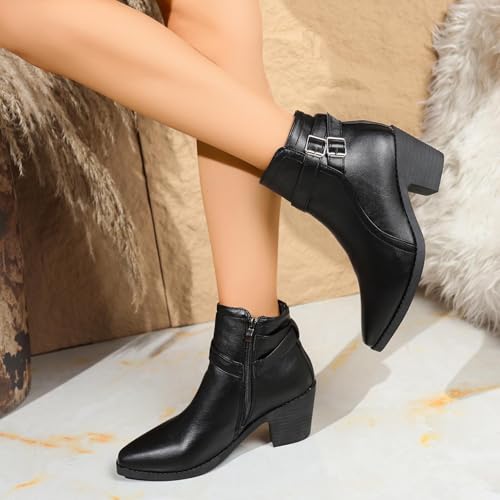 Bottes d'hiver courtes à bout pointu et boucle tendance - 5