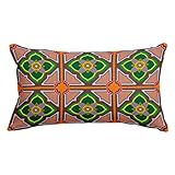 EHOMERY Rectangular Funda de Cojín Barato Fundas Almohadas Patrón Retro Seda, Niña Personalizadas Vibrante Sedoso Y Lujoso, 30x50cm