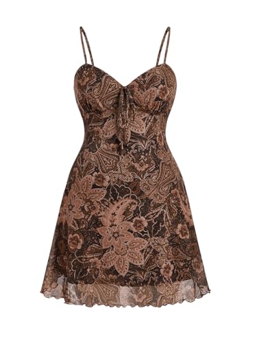 Image of Milumia Women's Plus Size Vintage Mesh Cami Dress 90s Goth V Neck Mini Dresses