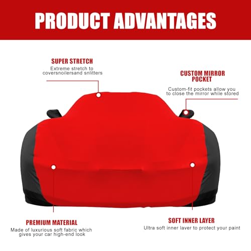 Image of Indoor Car Cover Replace for 2015-2025 Lexus RC300 RC350 F Sport, Luxurious Stretch Satin Ultimate Custom-fit Indoor Breathable Car Cover for Dust-Proof, Underground Garage, Car Show