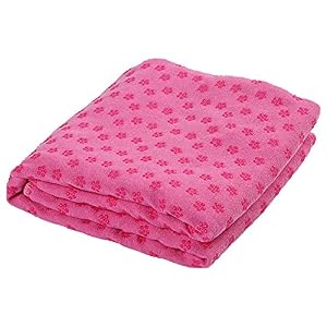 Hot Yoga Mat Towel Sweat Absorbing Non-slip for Hot Yoga Towel Blanket with Grip Dots Rose Pink