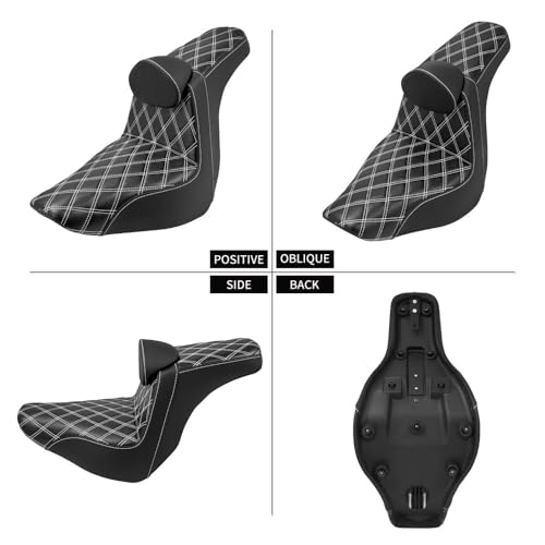 Asiento de pasajero 2-Up de alta gama con respaldo para Softail Low Rider FXLRS 5