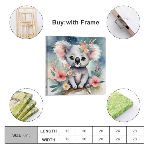 Koala assis sur une branche impression sur toile moderne 50x50