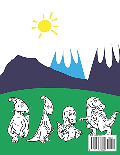 Dinosaur Coloring Book for Kids Ages 4-8: Easy and Fun Dinosaur Coloring Book for Kids Ages 2-4 and