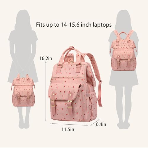 Mochila de laptop de pana para mujer 15.6 pulg elegante miniatura 5