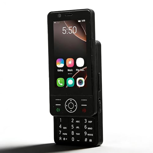 Sxhlseller Teléfono Deslizante 4G Desbloqueado, Smartphone para Personas Mayores con Pantalla Táctil de 3 Pulgadas, Doble Ranura SIM, Botón SOS, Puerto Tipo C, para Personas Mayores y Uso (Black)