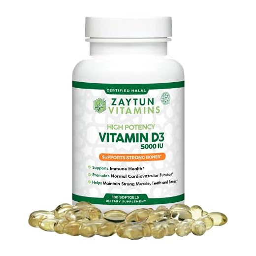 Zaytun Halal Vitamin D3 5000 IU, 180 Mini Softgels, Supports Bones, Healthy Muscle Function & Immune, Premium Vitamin D from Safflower Oil, 6 Months Supply, Non-GMO, Gluten-Free, Made in USA