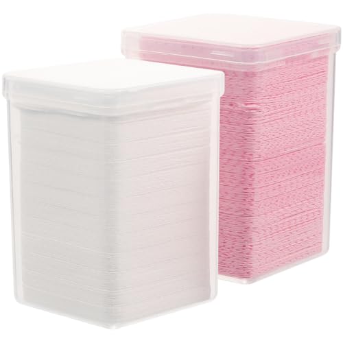 MOBUTOFU Paños No Tejidos sin Pelusa para Manicura y Extensiones de Pestañas, 2 Cajas de Toallitas para Uñas y Limpieza de Pegamento, Ligeros y Prácticos para Uso Diario