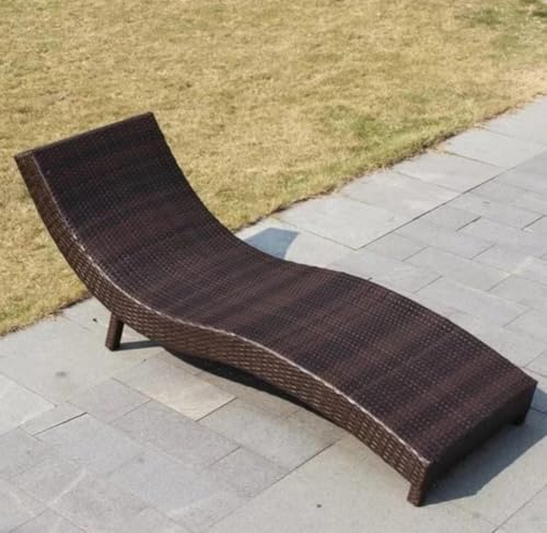 Image of PRATHAM India Outdoor Swimming Poolside Lounger Beach Sunbathing Lawn Patio Chaise Lounge Sun Lounger Chair (Brown)