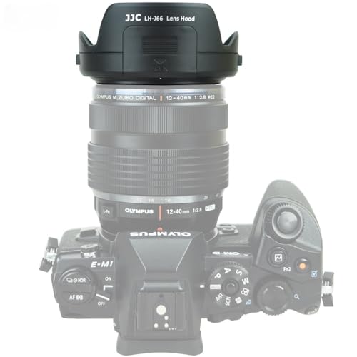 Image of JJC Lens Hood Shade for Olympus M. Zuiko Digital ED 12-40mm f /2.8 PRO Lens, Replaces Olympus LH-66 Hood with Filter Access Window for ND CPL Filter Rotation
