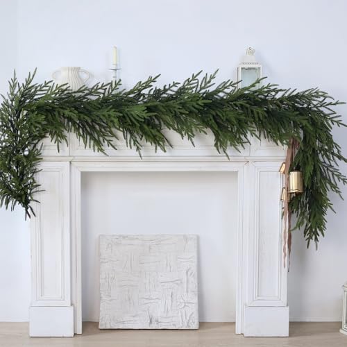 Norfolk-Pine-Garland-9ft-Artificial-Christmas-Garland-Long-Faux-Greenery-Garland-for-Holiday-Fireplace-Mantle-Window-Stairs-Indoor-Outdoor-Decor Norfolk Pine Garland 9ft Artificial Christmas Garland Long Faux Greenery Garland for Holiday Fireplace Mantle Window Stairs Indoor Outdoor Decor