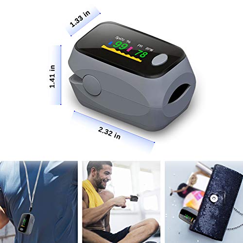 Saturatiemeter,Pulsoximeter for Finger Oxygen-meetapparaat,met LED-display en accessoires, eenvoudige one-touch… - Image 8