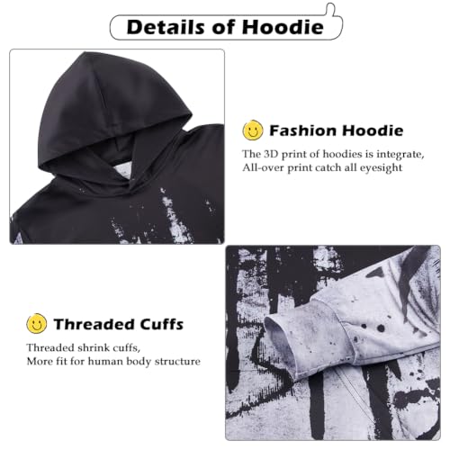 Image of Lovekider Boys Hoodie Kids 3D Print Graphic Pullover Sweatshirt 6-16 Years