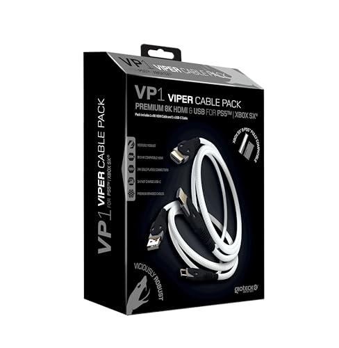 Câble gaming HDMI PS5 Xbox Series X 8K nylon tressé blanc Gioteck 3m