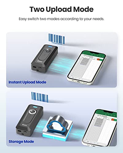 Image of 2-Pack Eyoyo 2D Bluetooth Barcode Scanner Wireless with Clip, 2000mAh Battery with Level Indicator, Portable Mini Barcode Reader for Library Inventory Compatible with iPhone, iPad, Android Phone