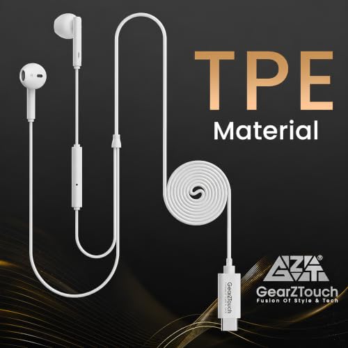 Image of C-SonyC TypeC Wired Earphone with Powerful HD Mic for Clear Sound, Deep Bass Sound, HD Calling, in-Line Volume Control & Noise Cancellation Compatible with only TypeC Jack in Mobiles- White