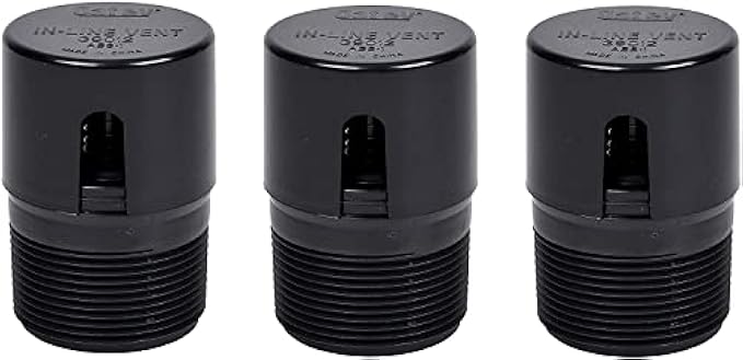 Oatey 39012 ABS Inline Vent 2X2 13/16, 3 Pack Sold