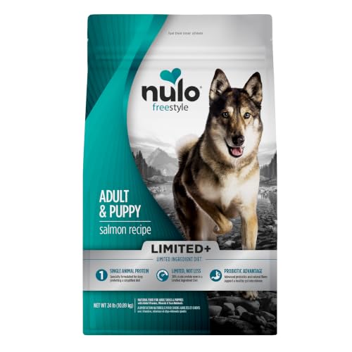 Nulo FreeStyle Limited Ingredient Dry Dog Food - High Protein Salmon Recipe Natural Grain Free Dog Food for Puppies & Adults Small Medium and Large Breed Kibble 24lb Bag