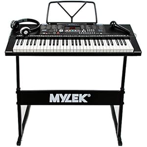 Mylek Keyboard Piano Electronic 61 Music Keys – Portable Musical Teaching Kids, Adults, Children – Stand, Headphones…