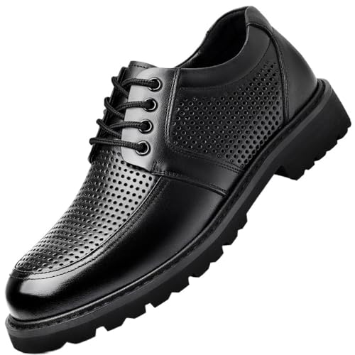 Men's Breathable Leather Dress Sandals Summer Hollow Out Business Formal Casual Oxfords Genuine Cowhide Shoes