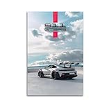 WARL 992 911 GT3 RS Rennen Sport Poster Druck auf Leinwand, 