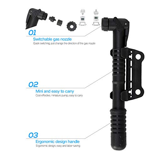 pedkit Mini bomba de ar para bicicleta portátil de alta resistência para bicicleta inflador de pneus