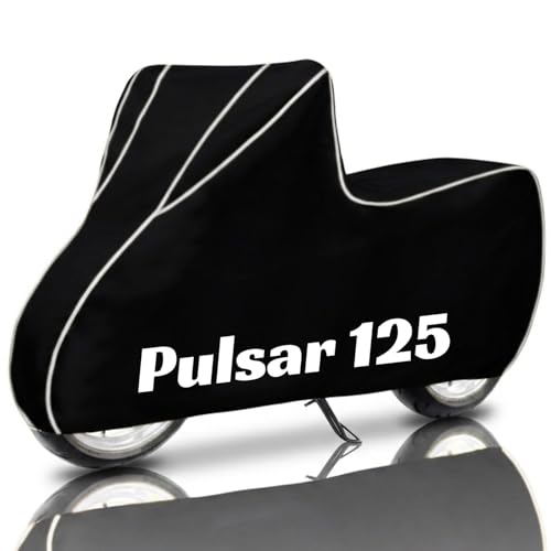 Image of SafeCovers Bike /Scooty Body Cover for Pulsar 125 Cover for Rain & Dust | Water Resistant, Dustproof, UV Protection, Scratchproof | Heavy Duty Outdoor Motorcycle Cover with Elastic & Windproof Design