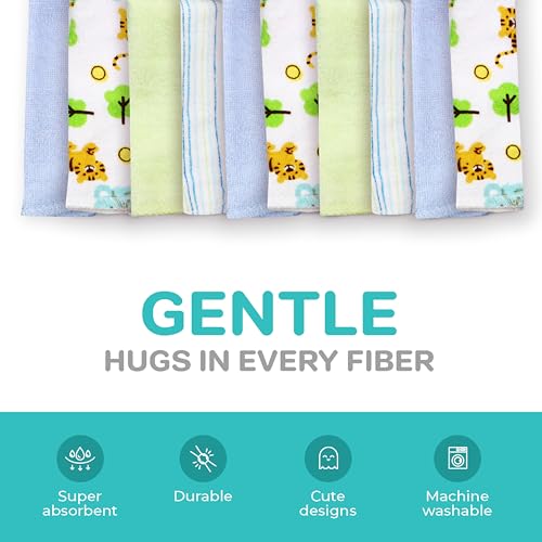 Image of Spasilk Baby 10 Pack Soft Terry Bath Washcloth Wipes