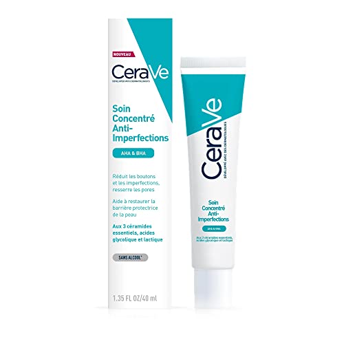 CeraVe Soin Concentré Anti Imperfections | 40 ML | Gel Visage Enrichi aux AHA, à l’Acide Salicylique | Réduit les imperfections | Pour peaux à imperfections et à tendance acnéique