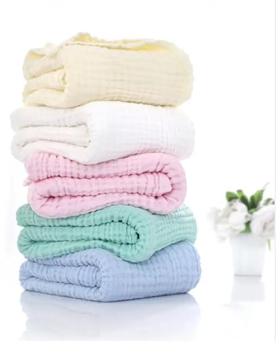 Image of Nazbella Baby Muslin Swaddle Blankets for Boys and Girls, Wrap Soft Silky 2 Pack Organic Cotton Muslin Swaddle Blanket, Breathable and Skin-Friendly.(Pink-White)