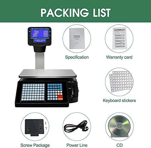 Báscula digital con impresora y caja registradora 30kg miniatura 6