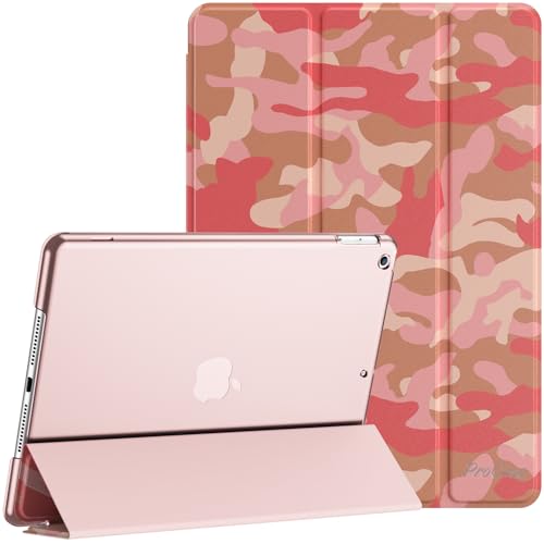 Image of ProCase for iPad 9th / 8th / 7th Generation Case 10.2 Inch (2021 /2020 /2019 Release), 10.2 iPad Case 9th / 8th / 7th Gen Cover, Slim Smart Cover with Translucent Hard Shell Back -CamoPink