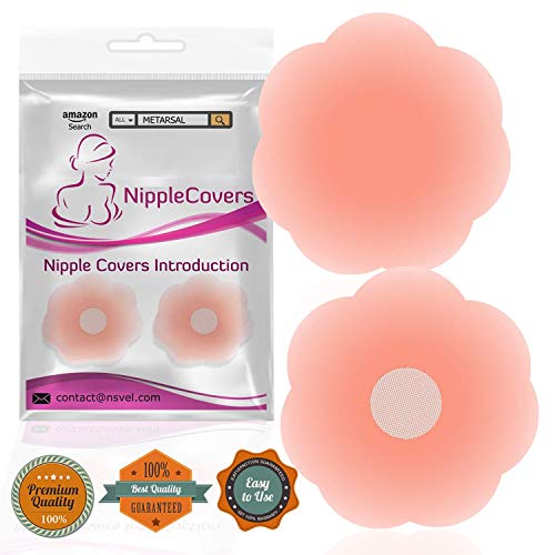 Silicone NippleCovers with Nipple Protection & Adhesive, Breast Pasties Reusable