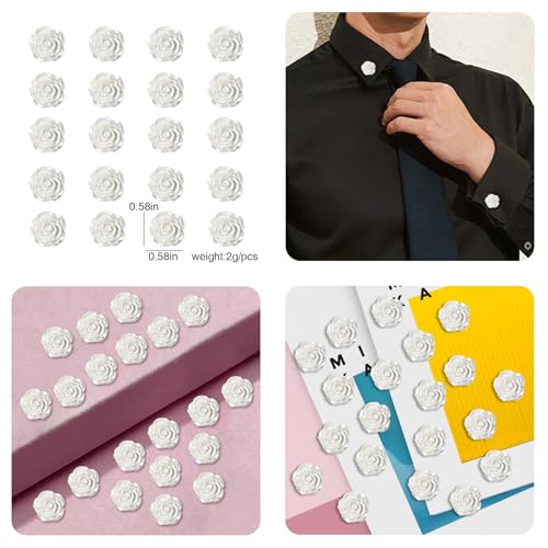 Image of 20 Pcs Enamel Rose Flowe Brooches Pins for Women Colorful Floral Brooch Flower Lapel Pin Badge Crafts Breastpin Jewelry Gift for Women Men Clothing Bags Backpacks Jackets Hat