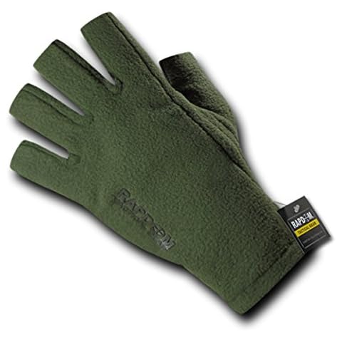 Rapdom Tactical Polar Fleece Half Finger Gloves, Olive Drab, Small Cover